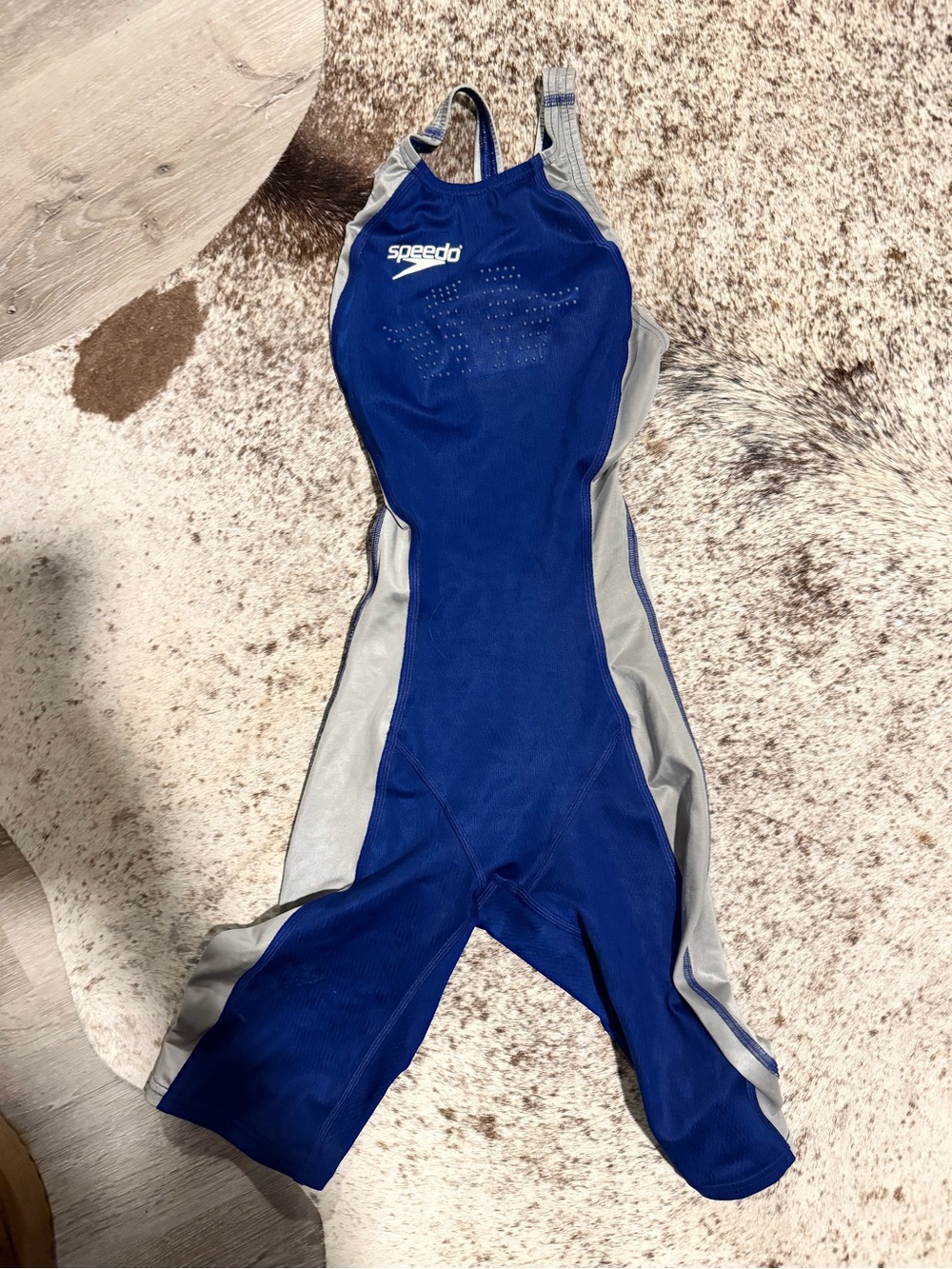 Speedo Blue & Gray Competitive Racing Swimsuit